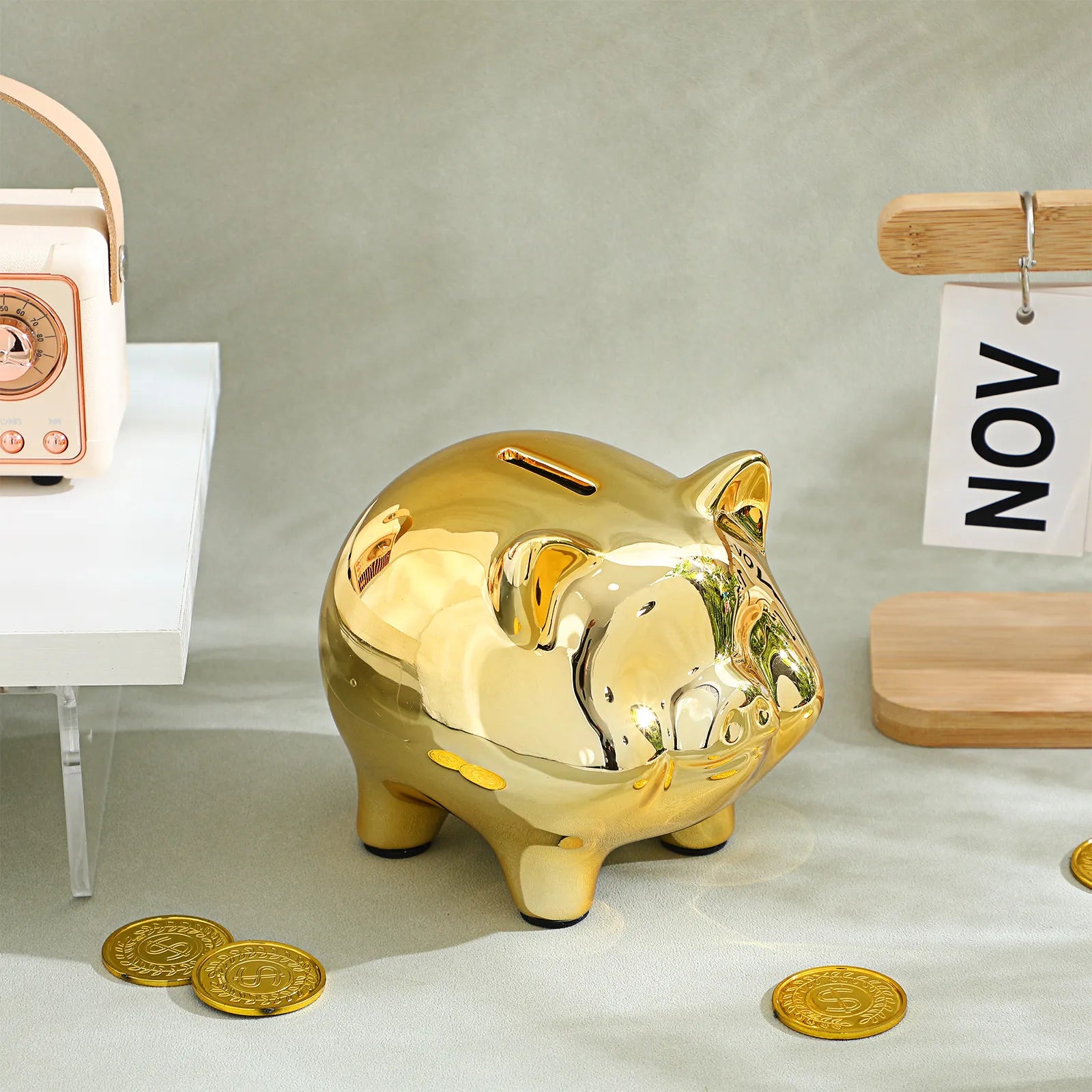 Tirelire Cochon Doré Image